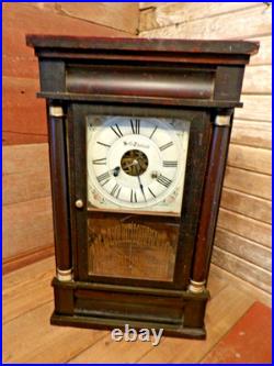 Antique Seth Thomas Weights Driven Clock THE GASOLINE CO. EST. 1940 WORKING