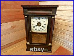 Antique Seth Thomas Weights Driven Clock THE GASOLINE CO. EST. 1940 WORKING