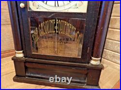 Antique Seth Thomas Weights Driven Clock THE GASOLINE CO. EST. 1940 WORKING