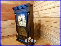 Antique Seth Thomas Weights Driven Clock THE GASOLINE CO. EST. 1940 WORKING