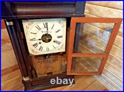 Antique Seth Thomas Weights Driven Clock THE GASOLINE CO. EST. 1940 WORKING