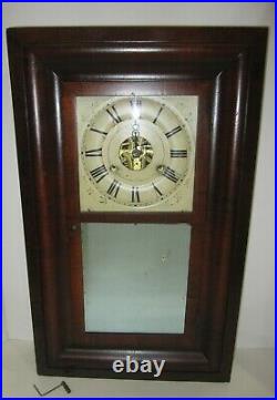 Antique Seth Thomas Weights Driven Ogee Clock With Mirror Tablet, 30-Hour