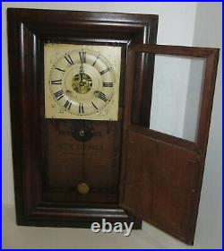 Antique Seth Thomas Weights Driven Ogee Clock With Mirror Tablet, 30-Hour
