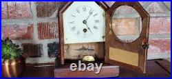 Antique Seth Thomas Wind-Up Mantel Clock Wood Case Vintage USA Antique Seth Thomas Wind-Up Mantel Clock Wood Case Vintage USA