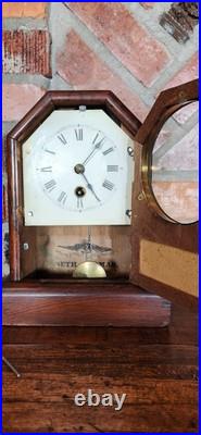 Antique Seth Thomas Wind-Up Mantel Clock Wood Case Vintage USA Antique Seth Thomas Wind-Up Mantel Clock Wood Case Vintage USA