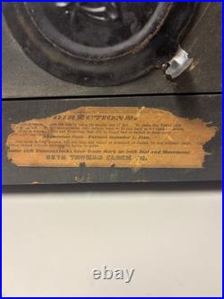 Antique Seth Thomas Wood Adamantine 4 Column Mantle Clock Lions Head SEE PHOTOS