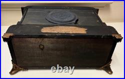 Antique Seth Thomas Wood Adamantine 4 Column Mantle Clock Lions Head SEE PHOTOS