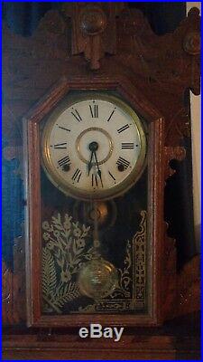 Antique-Seth Thomas Wood Clock numbered #298A Works Perfectly With Key June 1914