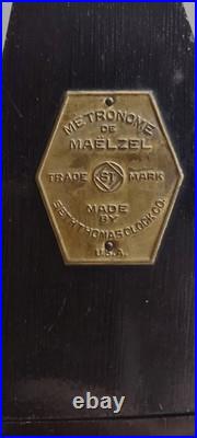 Antique Seth Thomas Wood Wind Up Metronome De Maelzel, Working Condition