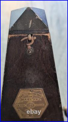 Antique Seth Thomas Wood Wind Up Metronome De Maelzel, Working Condition