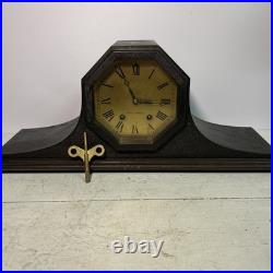 Antique Seth Thomas Wooden Mantel Clock No 19 Tambour. 8-Day with Key. No Pendulum