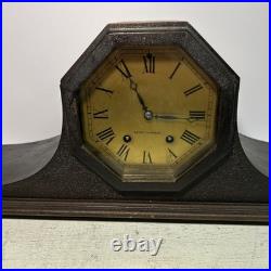 Antique Seth Thomas Wooden Mantel Clock No 19 Tambour. 8-Day with Key. No Pendulum