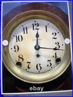 Antique Seth Thomas keywind table clock, 10x5x 8.5 Inches