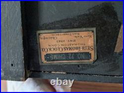 Antique Seth Thomas mantle clock, number 72, original tag, serviced in 1972, mah