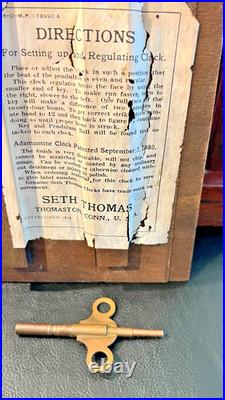 Antique Seth Thomas model 89 Adamantine Flat top mantle clock (Works)