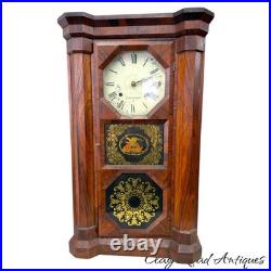 Antique Seth Thomas parlor clock no 1 rosewood reverse painted eagle empire 1860