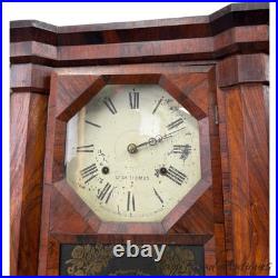 Antique Seth Thomas parlor clock no 1 rosewood reverse painted eagle empire 1860