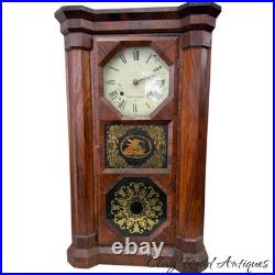 Antique Seth Thomas parlor clock no 1 rosewood reverse painted eagle empire 1860