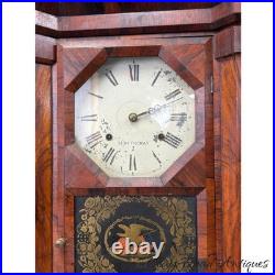 Antique Seth Thomas parlor clock no 1 rosewood reverse painted eagle empire 1860