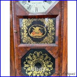 Antique Seth Thomas parlor clock no 1 rosewood reverse painted eagle empire 1860