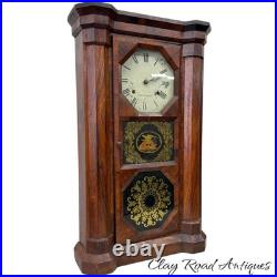 Antique Seth Thomas parlor clock no 1 rosewood reverse painted eagle empire 1860