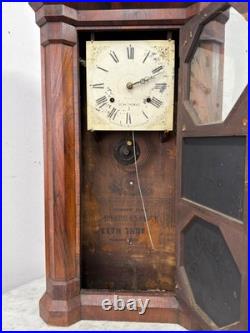 Antique Seth Thomas parlor clock no 1 rosewood reverse painted eagle empire 1860