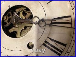 Antique Seth Thomas wall Clock #8752 Nance Reverse painted flower Rare Beautiful