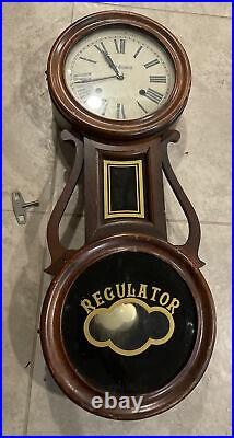 Antique Style, Seth Thomas Regulator Model 1757-000 Banjo Wall Clock Vintage