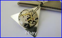 Antique Triangle Masonic Swiss Made Mechanical Sterling Silver Pocket Watch Vgc