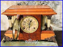 Antique USA Seth Thomas Strikes Keywound Clock W Pendulum, Mahogany Case