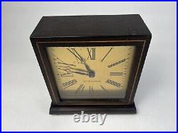 Antique Vernon SETH THOMAS 1920's 8 Day Gothic Mahogany Mantel Shelf Clock USA