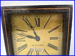 Antique Vernon SETH THOMAS 1920's 8 Day Gothic Mahogany Mantel Shelf Clock USA