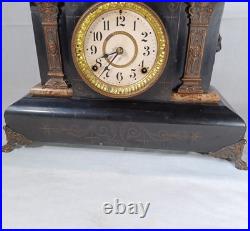 Antique Victorian Eastlake Seth Thomas Adamantine Clock No. 722 Lion Face Handles
