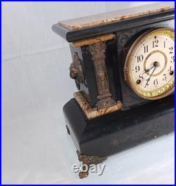 Antique Victorian Eastlake Seth Thomas Adamantine Clock No. 722 Lion Face Handles