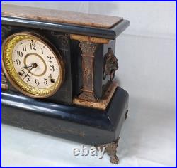 Antique Victorian Eastlake Seth Thomas Adamantine Clock No. 722 Lion Face Handles