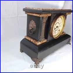 Antique Victorian Eastlake Seth Thomas Adamantine Clock No. 722 Lion Face Handles