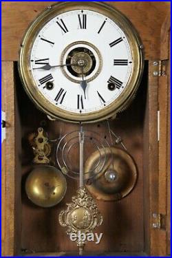 Antique Victorian Seth Thomas Quartersawn Oak Mantel Shelf Clock Ormolu 23