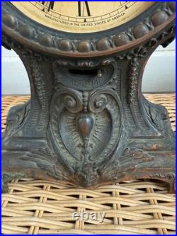 Antique Victorian Seth Tomas Metal Long Alarm Green Man Motifs Part Not Working