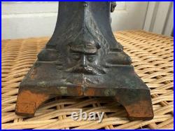 Antique Victorian Seth Tomas Metal Long Alarm Green Man Motifs Part Not Working