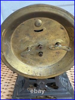 Antique Victorian Seth Tomas Metal Long Alarm Green Man Motifs Part Not Working