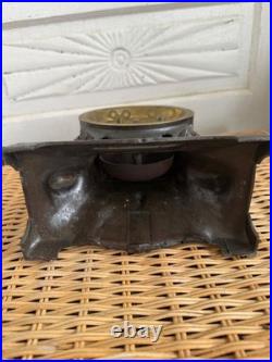 Antique Victorian Seth Tomas Metal Long Alarm Green Man Motifs Part Not Working