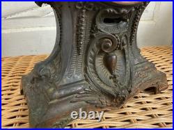 Antique Victorian Seth Tomas Metal Long Alarm Green Man Motifs Part Not Working