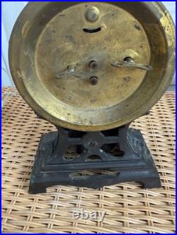 Antique Victorian Seth Tomas Metal Long Alarm Green Man Motifs Part Not Working