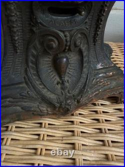 Antique Victorian Seth Tomas Metal Long Alarm Green Man Motifs Part Not Working