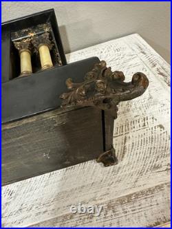 Antique Vintage ST 1880 Seth Thomas Adamantine 4 Column Lion Heads Table Clock