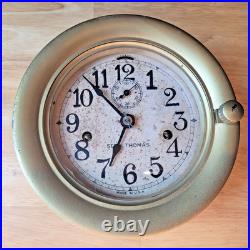 Antique/Vintage Seth Thomas Brass Maritime Ships Clock, R20704, 1916 Inscription
