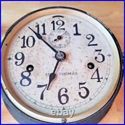 Antique/Vintage Seth Thomas Brass Maritime Ships Clock, R20704, 1916 Inscription