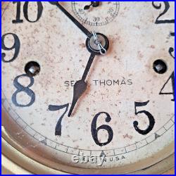Antique/Vintage Seth Thomas Brass Maritime Ships Clock, R20704, 1916 Inscription