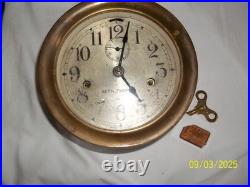 Antique/Vintage Seth Thomas Brass Maritime Ships Clock, Working good glass dials