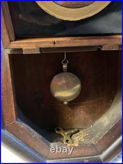 Antique WORKING Seth Thomas Wind Up Schoolhouse Wall Clock WithKey Antique WORKING Seth Thomas Wind Up Schoolhouse Wall Clock WithKey